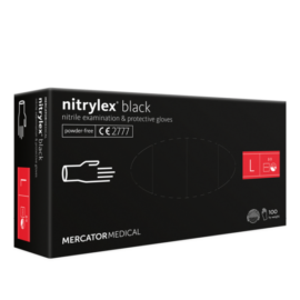 MercatorMedical nitrylex® fekete "L" orvosi púdermentes nitril gumikesztyű 100db