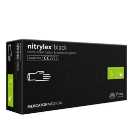 MercatorMedical nitrylex® fekete "S" orvosi púdermentes nitril gumikesztyű 100db