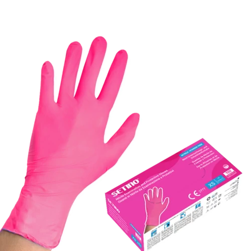 Setino pink "XS" púder mentes nitril gumikesztyű (3.5g) 100db