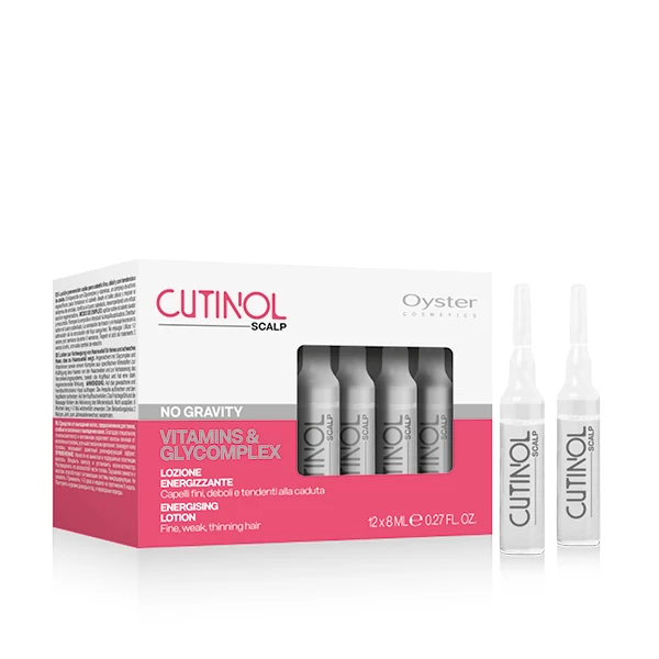 CUTINOL SCALP NO GRAVITY LOTION 12 x 8ml - Vitamins & Glycomplex- hajhullás elleni szérum elvékonyodott, gyenge és ritkuló hajra